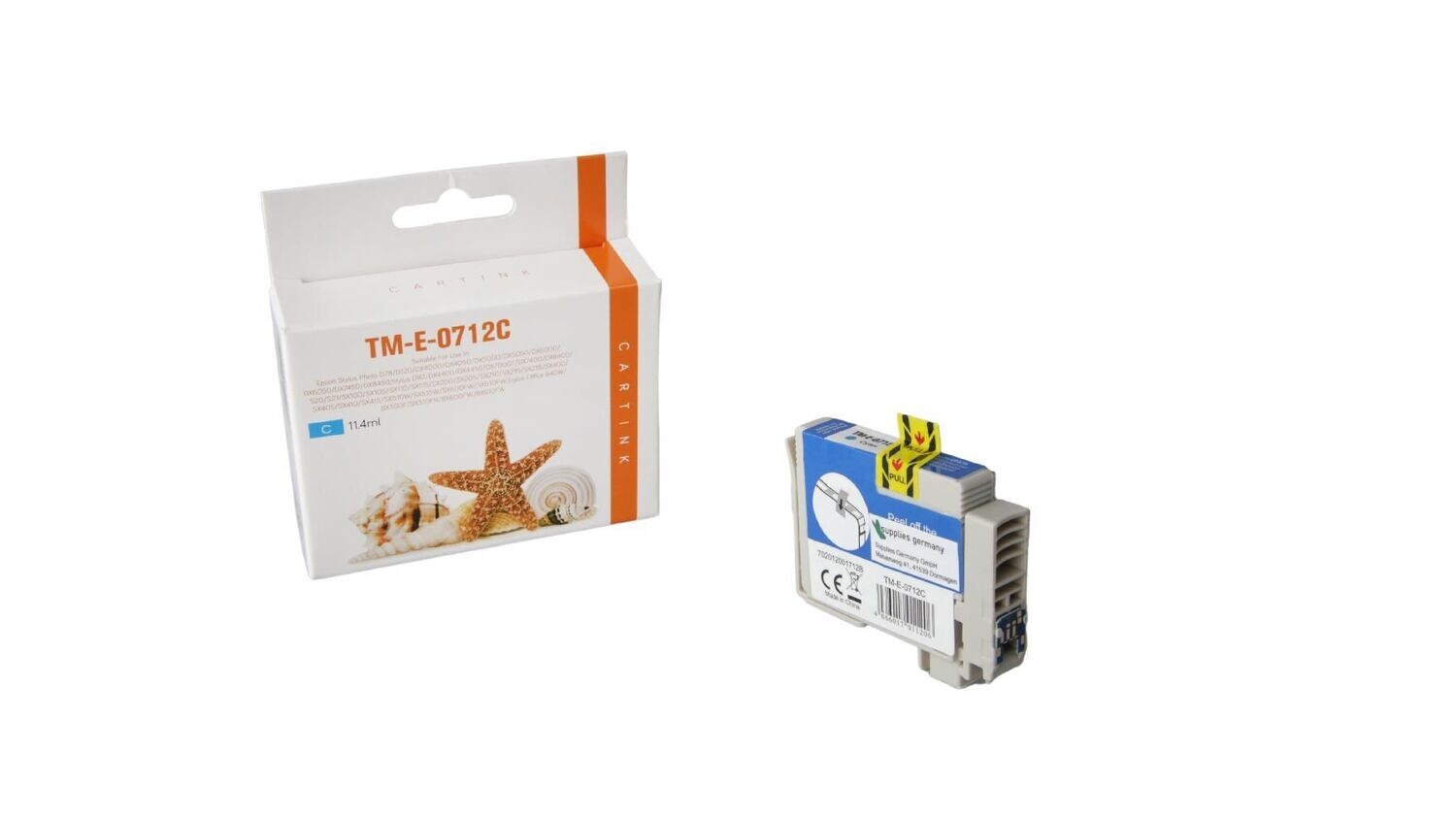 Alternative Druckerpatrone passend zu Epson T0712 Cyan / C13T07124010