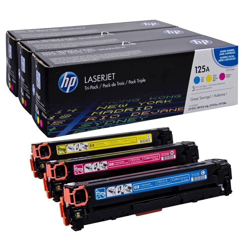 Original HP Multipack 125A C,M,Y / CF373AM Original HP Multipack 125A C,M,Y / CF373AM