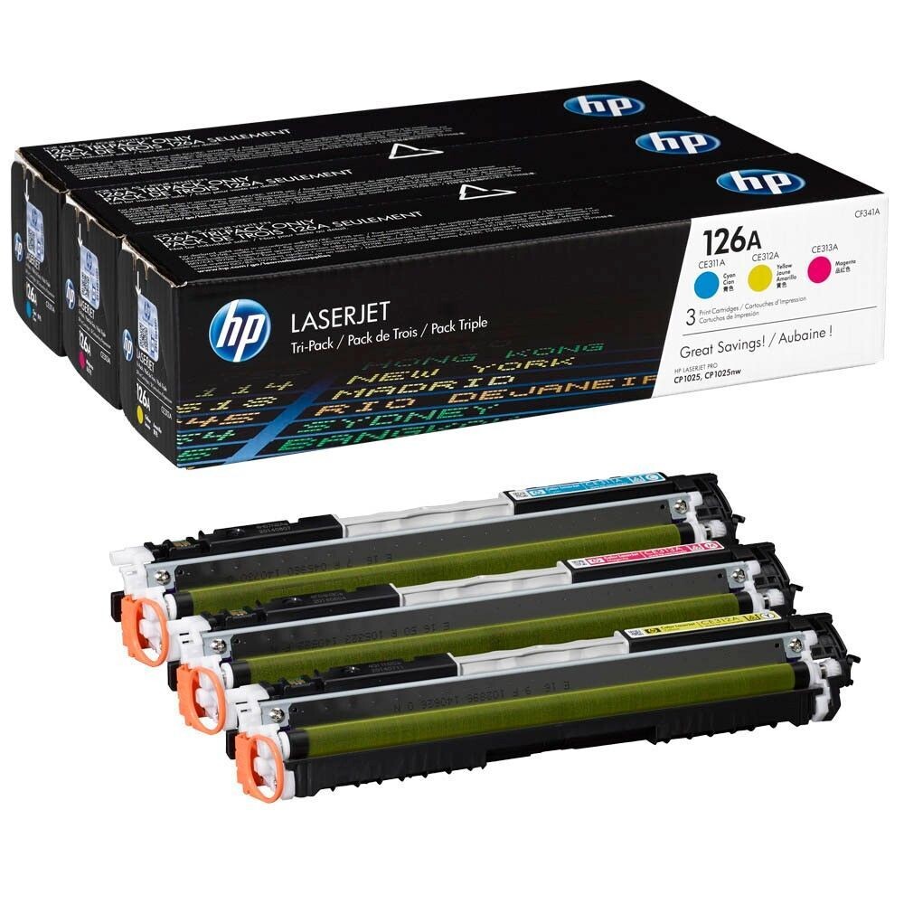 Original HP Multipack Toner 126A  Cyan, Magenta Yellow / CF341A