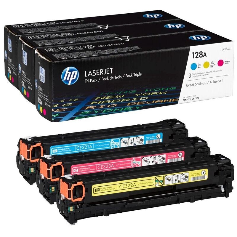 Original HP Toner Multipack 128A  C,M,Y / CF371AM