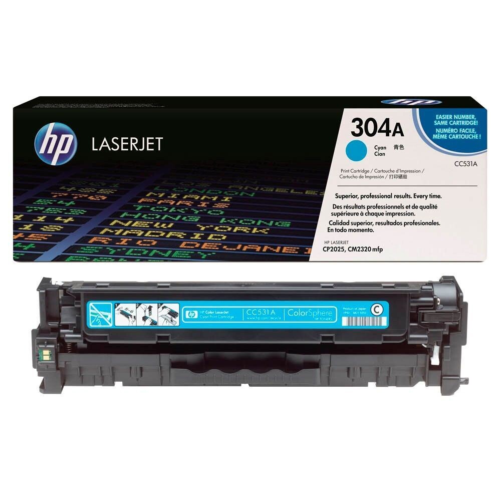 Original HP Toner 304A  Cyan / CC531A