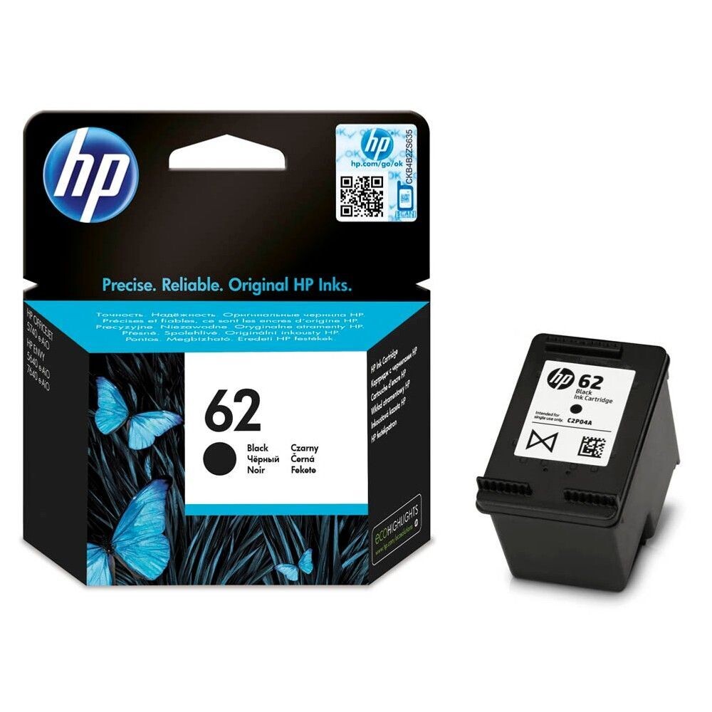 Original HP Druckerpatrone HP62  Black / C2P04AE