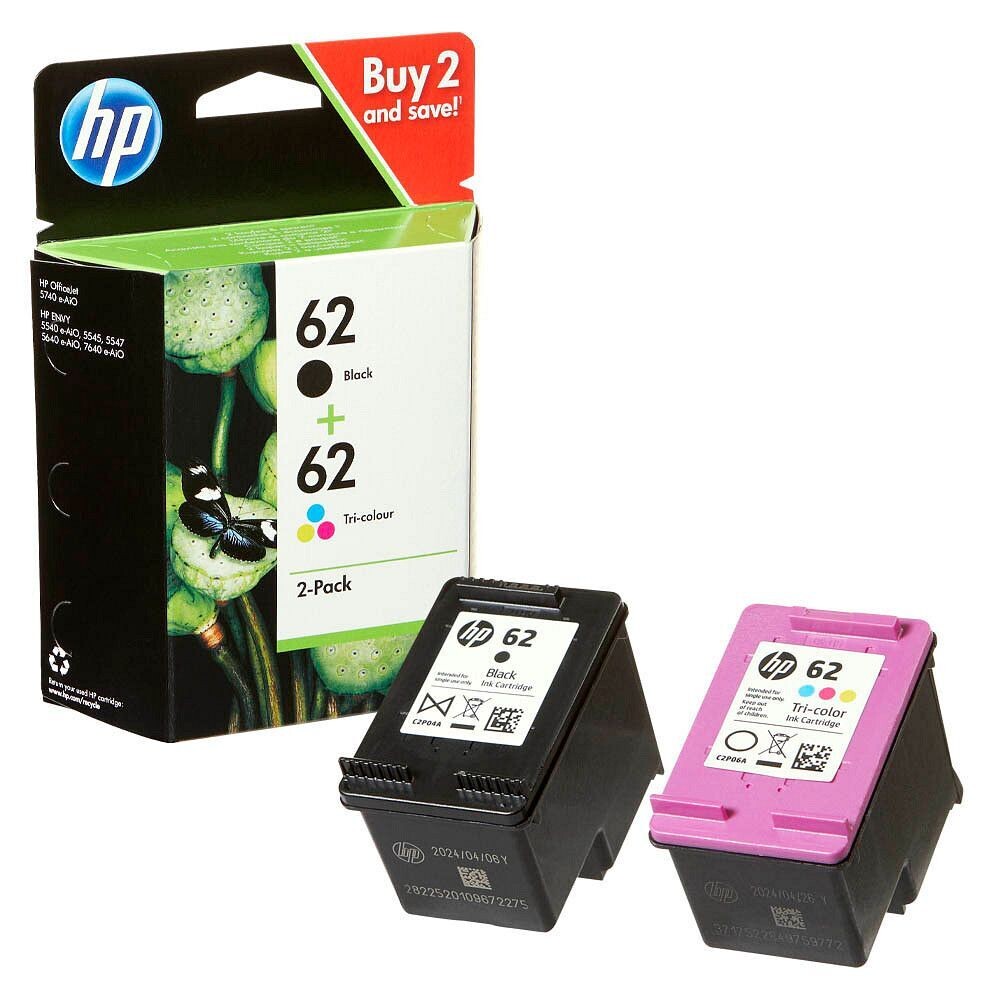 Original HP Combopack HP62  1x Black, 1x Color / N9J71AE