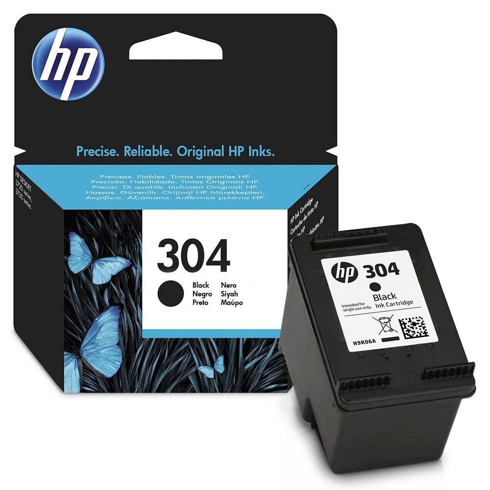Original HP Druckerpatrone HP304  Black / N9K06AE