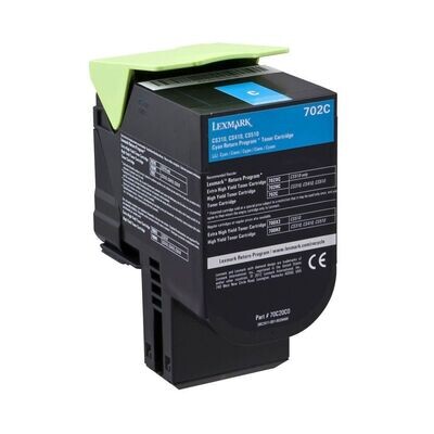 Original Lexmark Toner 70C20C0 / 702C Cyan Original Lexmark Toner 70C20C0 / 702C Cyan