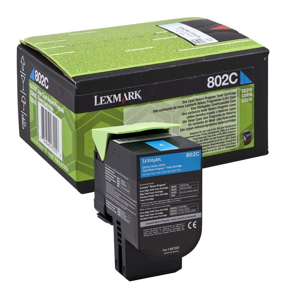 Original Lexmark Toner 80C20C0 / 802C  Cyan