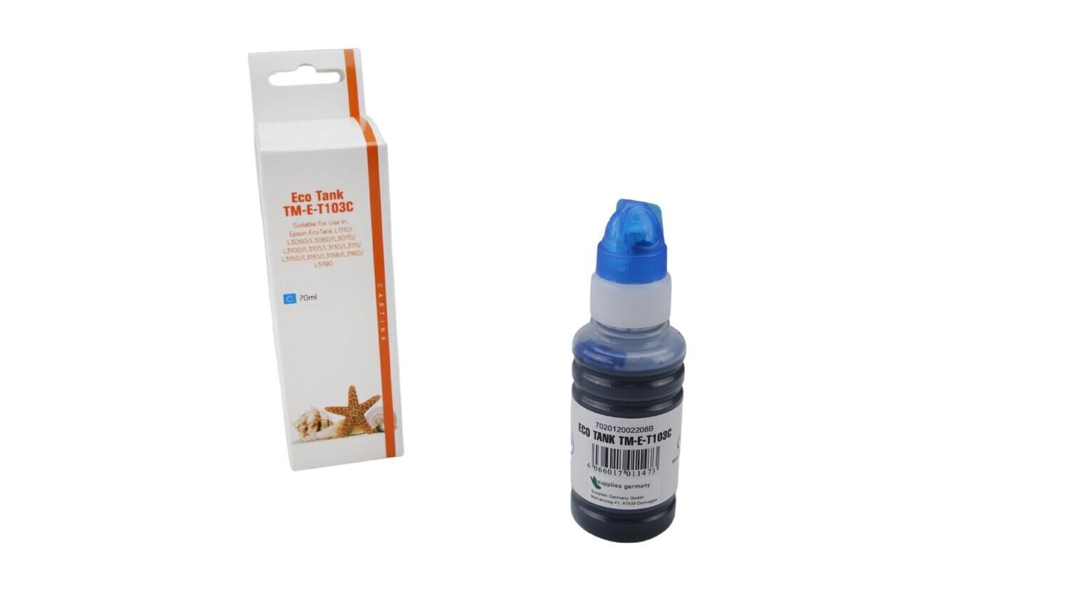 Alternative Tintenflasche passend zu Epson 103 C Cyan