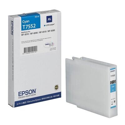 Original Epson T7552C Cyan Druckerpatrone / C13T755240 Original Epson T7552C Cyan Druckerpatrone / C13T755240