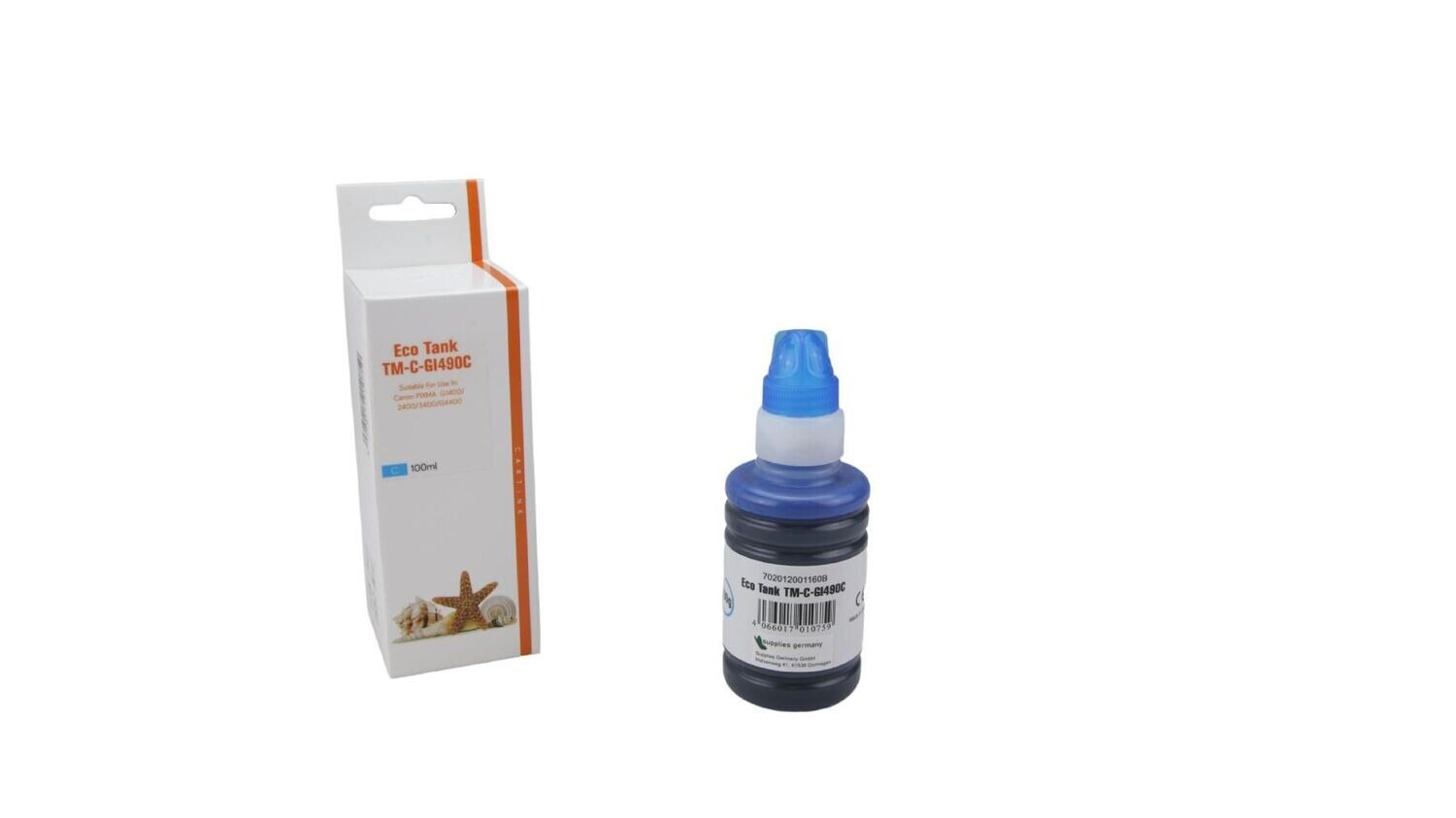 Alternative Tintenflasche passend zu Canon GI-490C Cyan