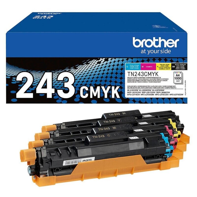 Original Brother TN-243 CMYK / TN243 CMYK Toner – 4er-Value Pack Schwarz, Cyan, Magenta & Gelb ✅ Original Brother TN-243 CMYK / TN243 CMYK Toner – 4er-Value Pack Schwarz, Cyan, Magenta & Gelb ✅