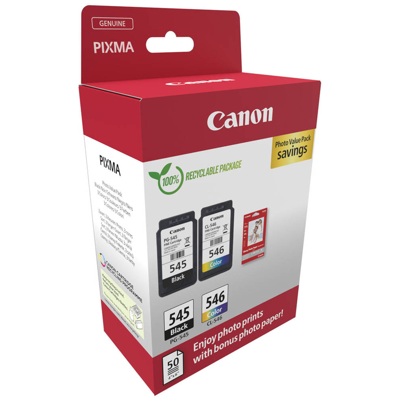 Original Canon PG-545 / CL-546 Druckerpatronen Multipack Schwarz / farbig