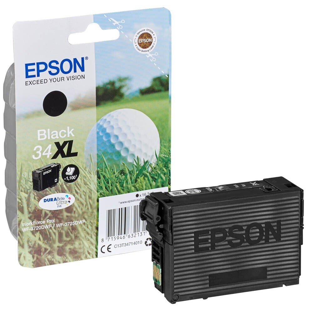 Original Epson T3471 / 34XL schwarz Druckerpatrone / C13T34714010 ca. 1.100 Seiten ✅