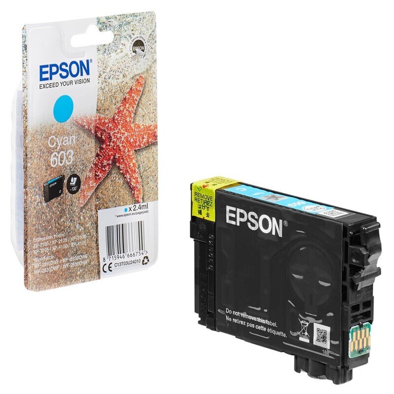 Epson 603 / T03U2 Cyan Druckerpatrone / C13T03U24010 ✅