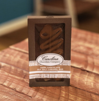 Carolina Chocolate Company - Gourmet Dark Chocolate Sea Salt Bar w/Caramel