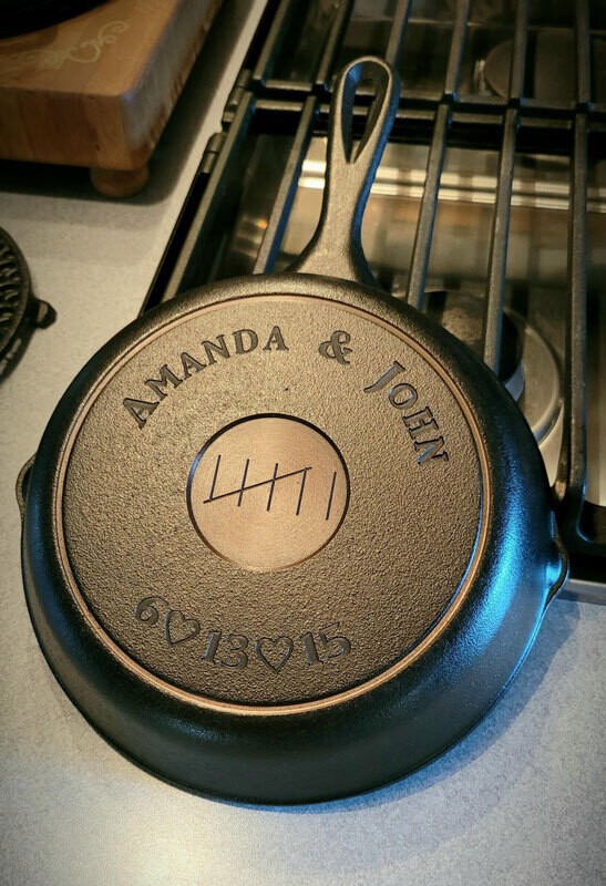 5 Engraved Cast Iron Skillet Anniversary 6 Years 