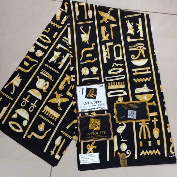 Pagne africain motif hiéroglyphe