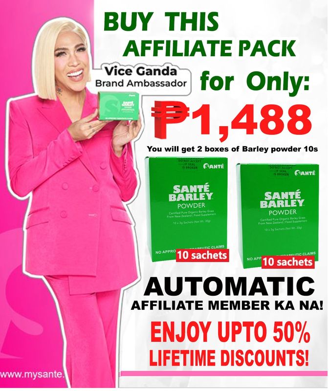 Sante Affiliate Member Package (2 Boxes of Sante Barley Powder (3grams per sachet/10sachet)