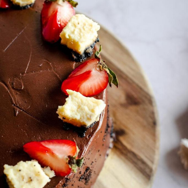 Pastel de Chocolate con Cheesecake