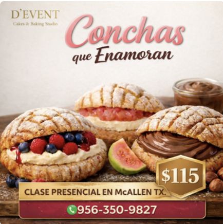 Curso; Conchas Rellenas que Enamoran-McAllen