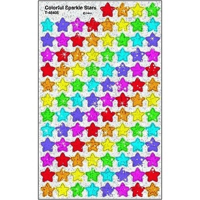 STICKERS-SUPERSHAPES SPARKLE, COLOURFUL STARS