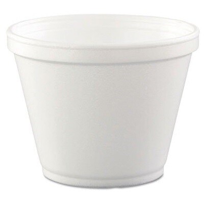 FOOD CONTAINERS-DART FOAM 12 OUNCE SQUAT WHITE 25/PACK