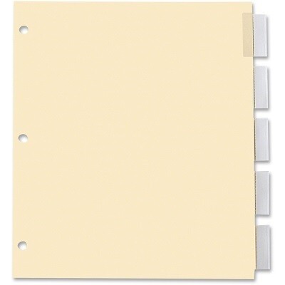 INDEX DIVIDERS-INSERTABLE, LETTER, 5 TAB CLEAR