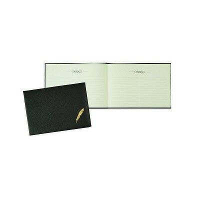 GUEST BOOK-QUILL 7X10 100 PAGE BLACK