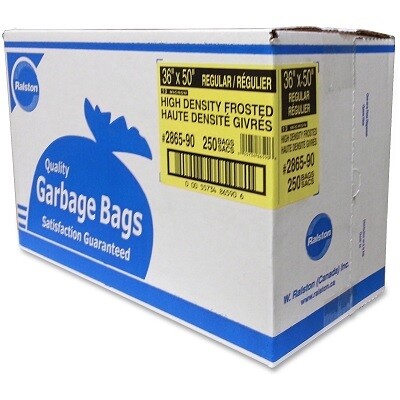 BAGS-GARBAGE, HIGH DENSITY 36X50 FROSTED, 10 ROLLS/CTN