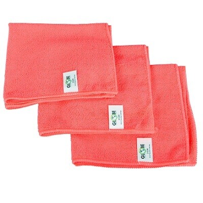 CLEANING CLOTH-MICROFIBER 240GSM 16&quot;X16&quot;, RED 10/PACK