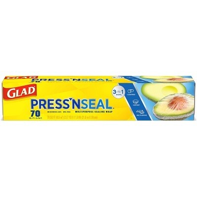 PLASTIC WRAP-GLAD PRESS &#39;N SEAL, 70 SQUARE FEET