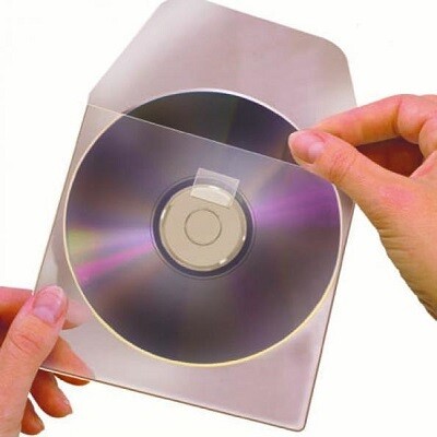 POCKET-SELF-ADHESIVE, CD/DVD WITH FLAP 10/PACK