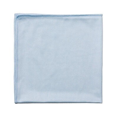 CLEANING CLOTH-GLASS OR MIRROR MICROFIBER 14&quot;X14&quot;, BLUE