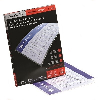 LAMINATING POUCH-SWINGLINE EZUSE LETTER SIZE 3MIL 100/PACK