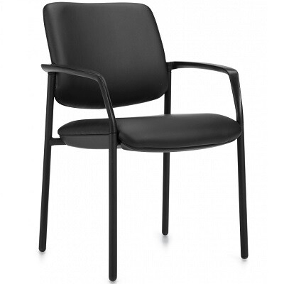 CHAIR-GUEST EOR, LOW BACK, LUXHIDE BONDED LEATHER BLACK