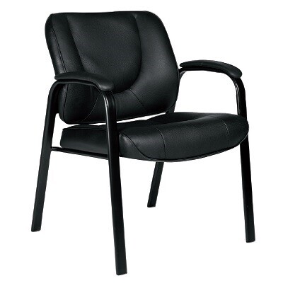 CHAIR-GUEST CENTRO, LUXHIDE BONDED LEATHER BLACK