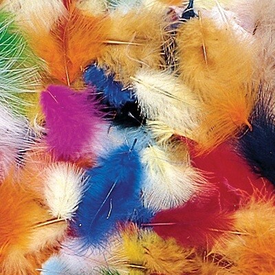 FEATHERS-DECORATIVE MARABOU BRIGHT HUES ASSORTED 14GM