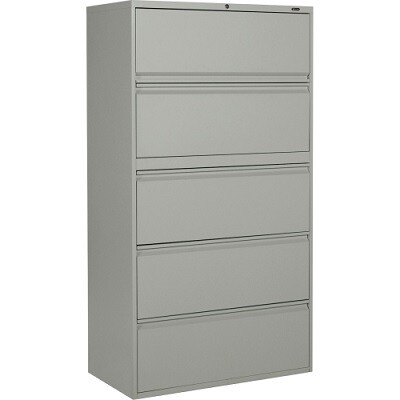 FILE CABINET-LATERAL OTG, 5 DRAWER, GREY