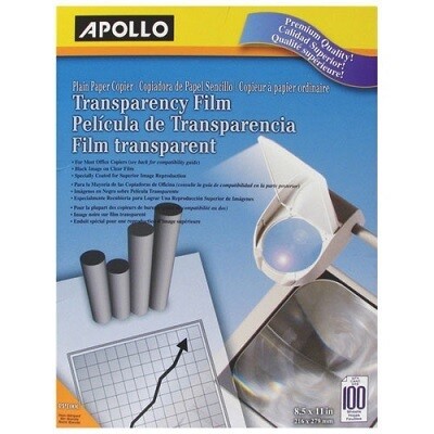TRANSPARENCY FILM-PLAIN PAPER COPIERS, CLEAR 100/BOX
