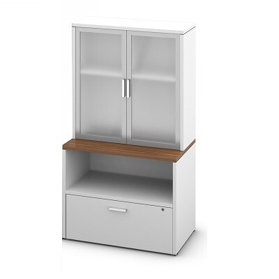 CABINET PACKAGE-IONIC, WINTER CHERRY/ DESIGNER WHITE