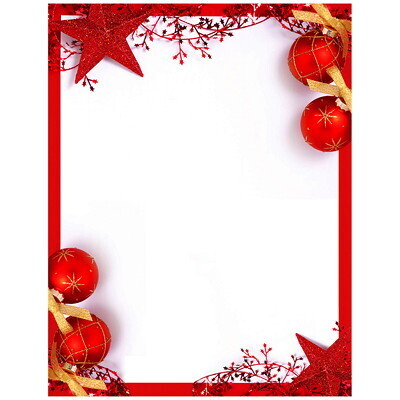 LETTERHEAD-CHRISTMAS, RED ACCENTS 25/PACK