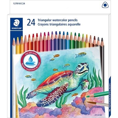 PENCIL-COLOURED WATERCOLOUR, ASSORTED 24/PACK