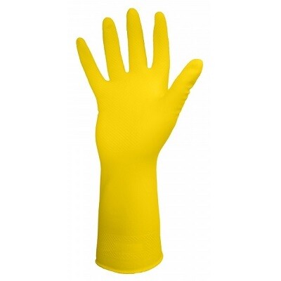GLOVES-LIGHT-FIT LATEX, FLOCKLINED YELLOW LARGE 12/PACK