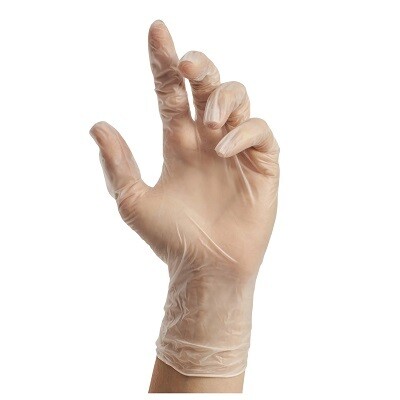 GLOVES-VINYL, DISPOSABLE, CLEAR POWDER FREE SMALL 100/BX