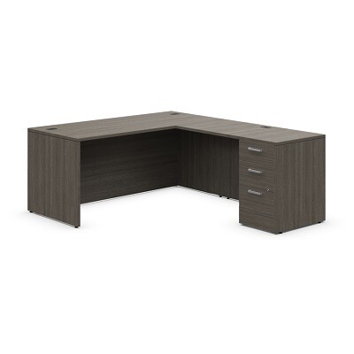 WORKSTATION-IONIC L-SHAPPED 66"X78", ABSOLUTE ACAJOU