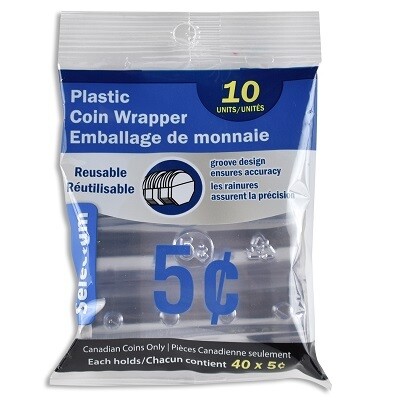 COIN WRAPPERS-SELECTUM PLASTIC, $0.05 10/PACK
