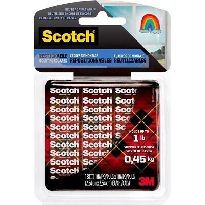 MOUNTING TABS-SCOTCH 1" X 1" CLEAR