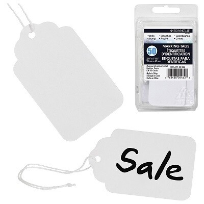 TAGS-MARKING, 2-3/4X1-11/16&quot;, WHITE 50/PACK