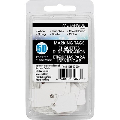 TAGS-MARKING, 1-3/32X3/4&quot;, WHITE, 50/PACK