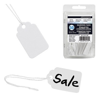 TAGS-MARKING, 1-1/2X15/16&quot;, WHITE 50/PACK