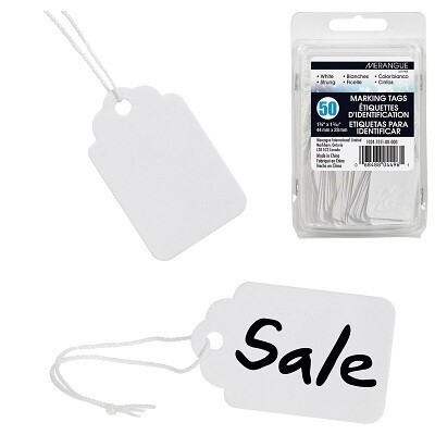 TAGS-MARKING, 1-3/4X1-3/32&quot;, WHITE 50/PACK